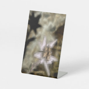 bloem digitaal effect van stijl " impressie " reclamebord met voetstuk