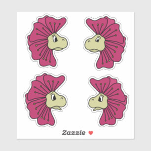 Bloem dino Uitdrukkingen Gezichten Sticker