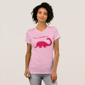 Bloem - Dinosaur - Roze T-shirt (Voorkant volledig)