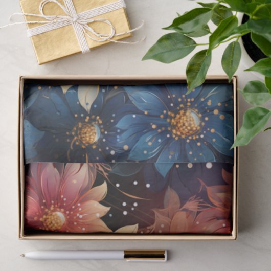 Bloem Donkere decoupage Tissuepapier (Geschenk)