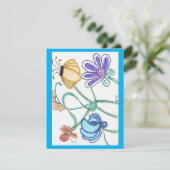 Bloem Doodle - Blanco kaart (Staand voorkant)