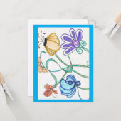 Bloem Doodle - Blanco kaart (Voorkant / Achterkant in situ)