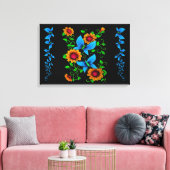 Bloem Doodle Canvas Afdruk (Insitu (Woonkamer))