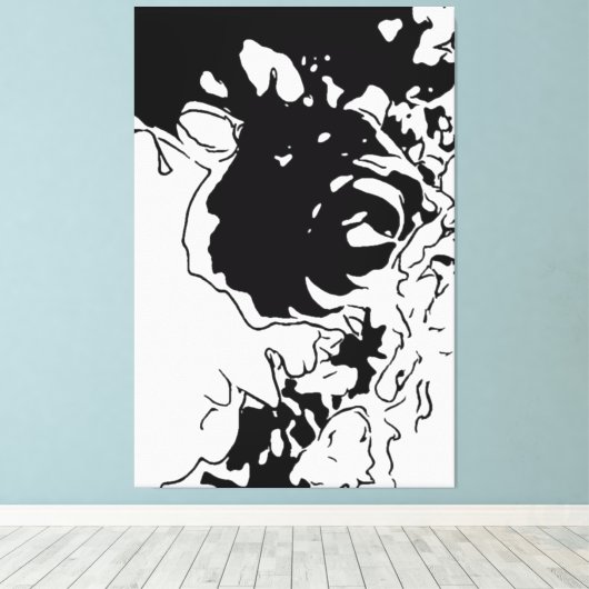 Bloem Doodle Canvas Afdruk (Insitu (Houten vloer))