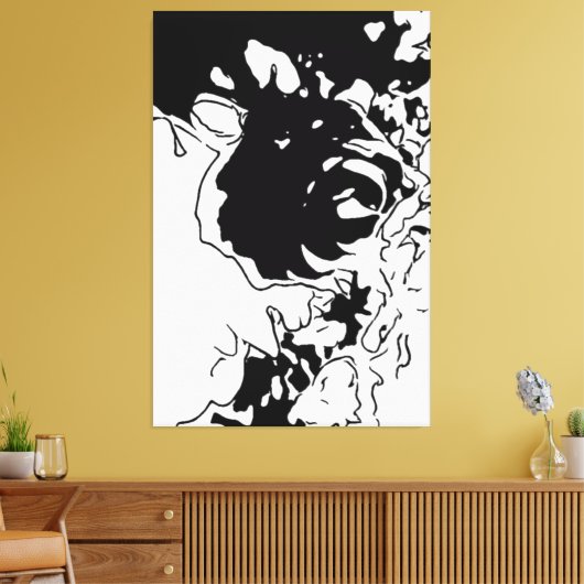 Bloem Doodle Canvas Afdruk (Insitu (Woonkamer))