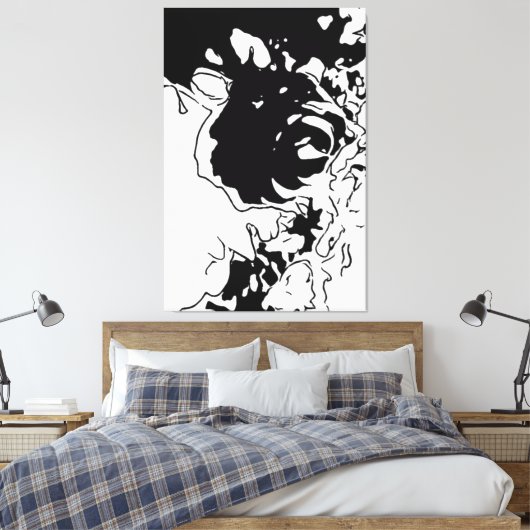 Bloem Doodle Canvas Afdruk (Insitu (Slaapkamer))
