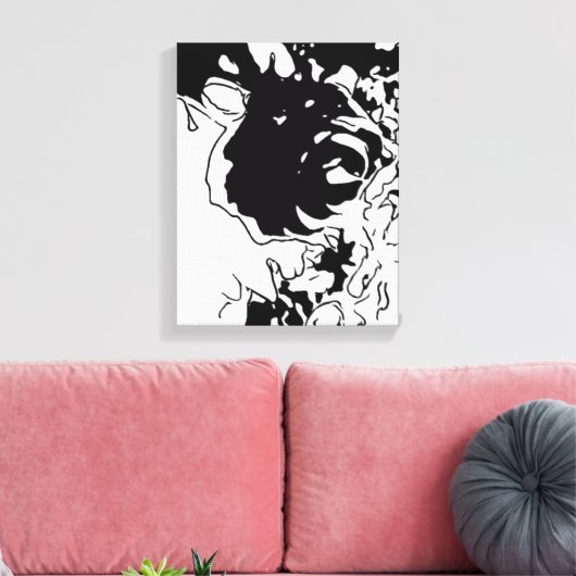 Bloem Doodle Canvas Afdruk (Insitu (Woonkamer))
