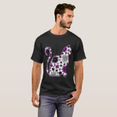 Bloem doodle kat LGBTQ+ Ace Pride Vlag T-shirt (Voorkant volledig)