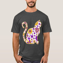 Bloem doodle kat LGBTQ+ Intersex Pride Vlag T-shirt