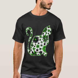 Bloem doodle kat LGBTQ+ Neutrois Pride Vlag T-shirt