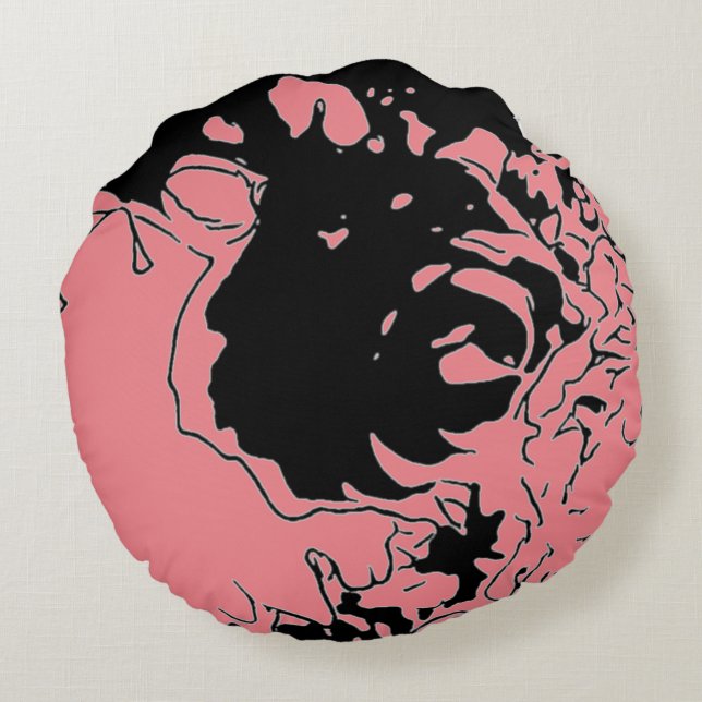 Bloem Doodle Rond Kussen (Achterkant)