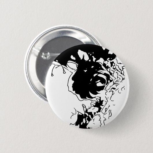 Bloem Doodle Ronde Button 5,7 Cm (Voorkant /achterkant)