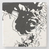 Bloem Doodle Stenen Onderzetter (Voorkant)