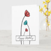 Bloem Doodle Verjaardag Kaart (Gele Bloem)