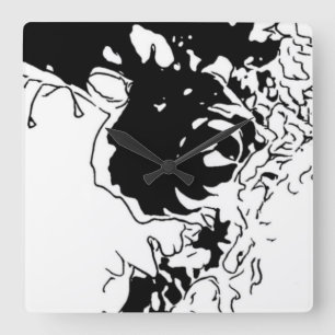 Bloem Doodle Vierkante Klok