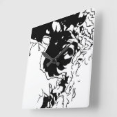 Bloem Doodle Vierkante Klok (Hoek)