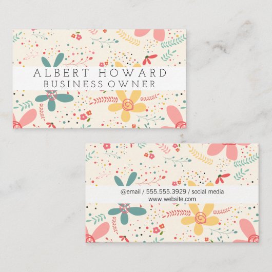 Bloem Doodles Visitekaartje (Voorkant / Achterkant)