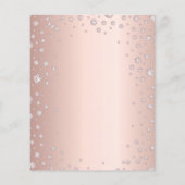 Bloem doop rose goud roze budget uitnodiging flyer (Achterkant)