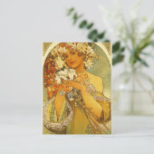 Bloem door Alphonse Mucha Briefkaart (Staand voorkant)
