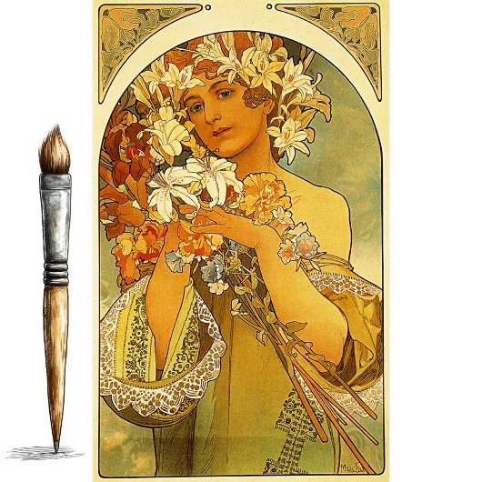 Bloem door Alphonse Mucha Tissue Paper Tissuepapier