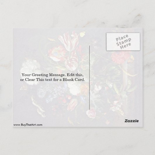 Bloem door de Heem Jan Davidsz Briefkaart (Achterkant)