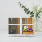 Bloem door het raam, Sighisoara, Roemenië Briefkaart (Staand voorkant)