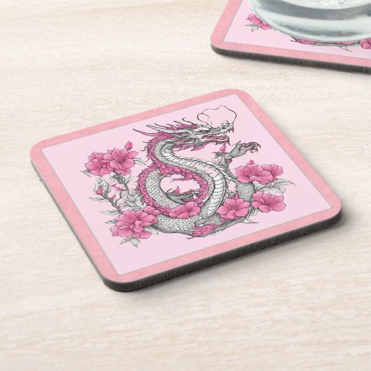 Bloem Dragon Drank Drank Coaster Bier Onderzetter (Linkerzijde)