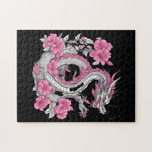 Bloem Dragon puzzel Legpuzzel (Horizontaal)