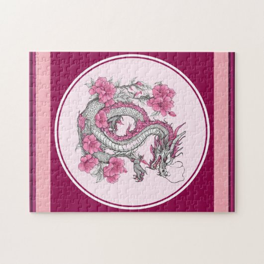 Bloem Dragon puzzel Legpuzzel (Horizontaal)