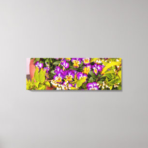 Bloem - Driebloem - Paarse bloemetjes Canvas Afdruk
