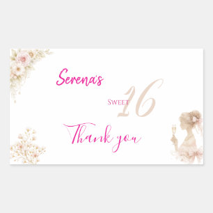 Bloem Droomachtig Zachte Sweet 16 Verjaardagscadea Rechthoekige Sticker