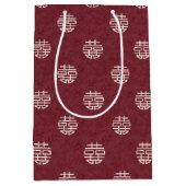 Bloem Dubbele Xi Patroon Chinese Bruiloft Medium Cadeauzakje (Voorkant)