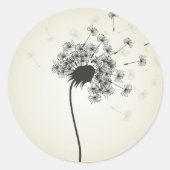 Bloem een andelion ronde sticker (Voorkant)