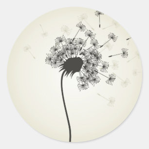 Bloem een andelion ronde sticker