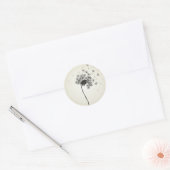 Bloem een andelion ronde sticker (Envelop)