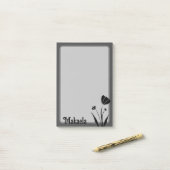 Bloem - Eenvoudig silhouet, gepersonaliseerd Post-it® Notes (Op bureau)