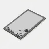 Bloem - Eenvoudig silhouet, gepersonaliseerd Post-it® Notes (Schuin)