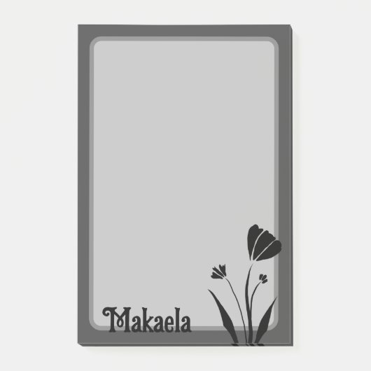 Bloem - Eenvoudig silhouet, gepersonaliseerd Post-it® Notes (Voorkant)