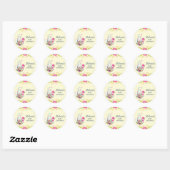 Bloem, eieren, Baby shower van Flamingo Ronde Sticker (Vel)