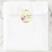 Bloem, eieren, Baby shower van Flamingo Ronde Sticker (Tas)