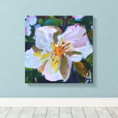 Bloem, eigentijdse olieverfschilderij canvas afdruk (Insitu (Houten vloer))