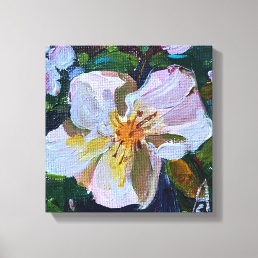 Bloem, eigentijdse olieverfschilderij canvas afdruk (Voorkant)