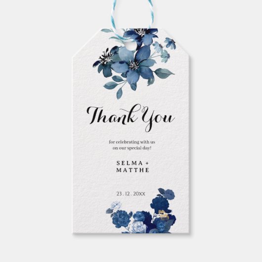 bloem Elegante Bedankje Favor Geschenk Cadeaulabel (Voorkant)