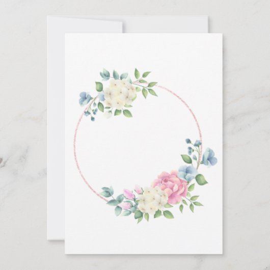 Bloem Elegante kalligraaf foto bruiloft uitnodigin Kaart (Achterkant)