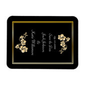 Bloem element met gouden grenzen magneet (Horizontaal)