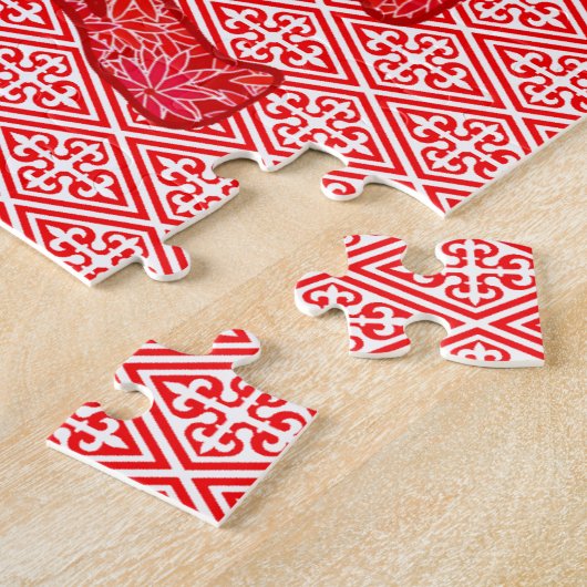 Bloem Elephant Red en White Legpuzzel (Zijkant)