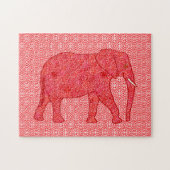 Bloem Elephant Red en White Legpuzzel (Horizontaal)