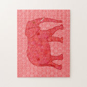 Bloem Elephant Red en White Legpuzzel (Verticaal)