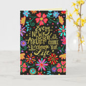  bloem "Elke nieuwe dag" Kaart (Gele Bloem)