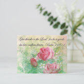 Bloem en Bijbelvers "Roos" Briefkaart (Staand voorkant)